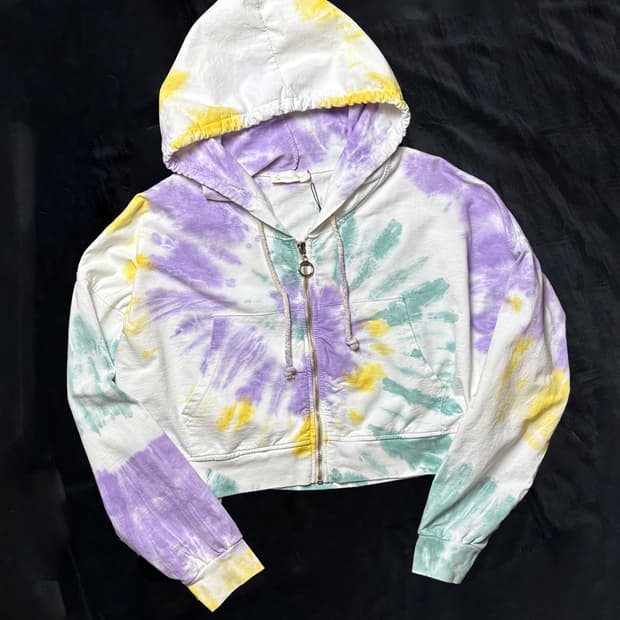 일본빈티지 타이다이 크롭 후드 집업