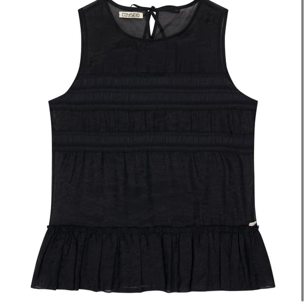 코이세이오 SHEER LAYERED SLEEVELESS BLACK
