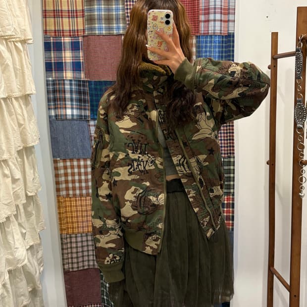 히스테릭글래머 카모패턴 항공자켓