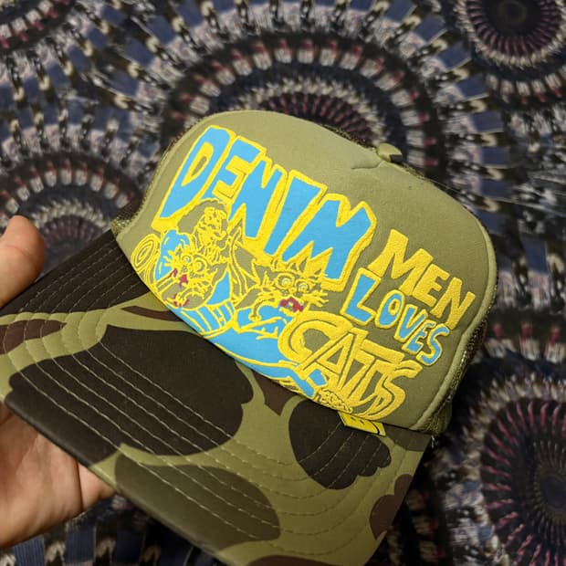 Kapital denim men loves cats trucker cap