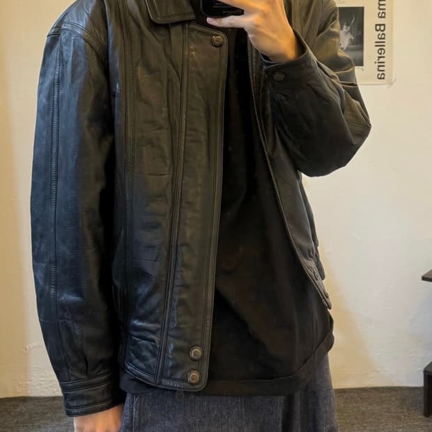 빈티지 양가죽 레더 자켓 XL