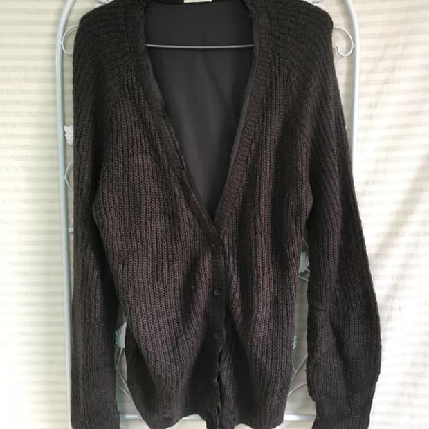 빈티지 차콜 시스루 니트 가디건 y2k 스트릿 갸루 펑키 일본빈티지694