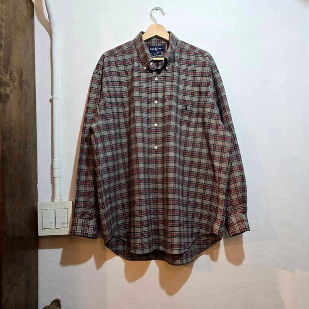 Polo BIG SHIRT 그레이 체크 (폴로 빅셔츠)