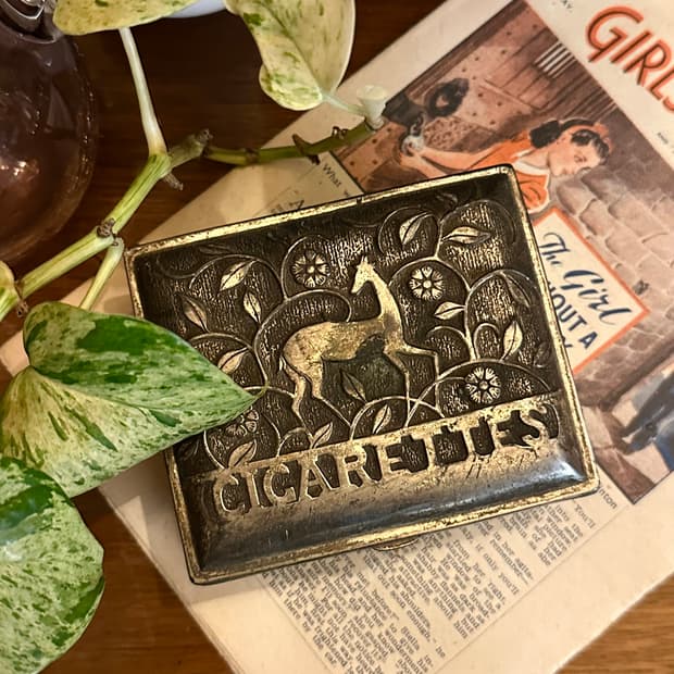 일본 빈티지 실버 시가렛 케이스 소품함 
