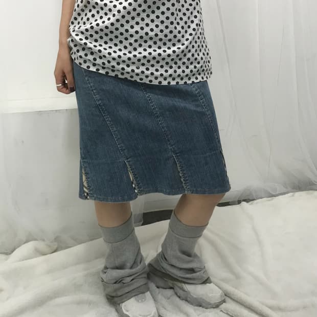 Burberry 노바체크 데님 스커트 