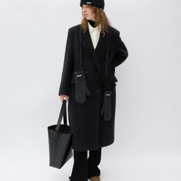 르바 헤어리 알파카 코트 자켓