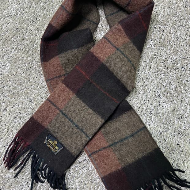 일제 캐시미어 체크 머플러