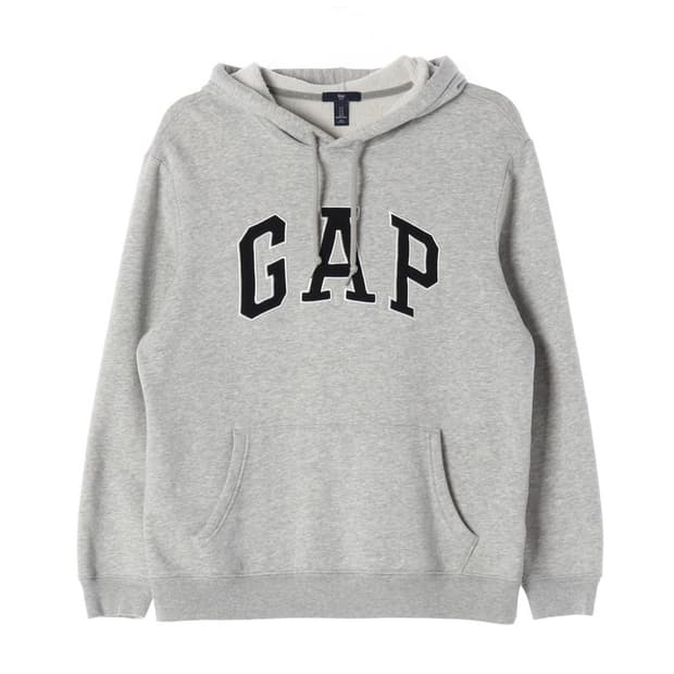 GAP 로고 아플리케 그레이 후드티 S