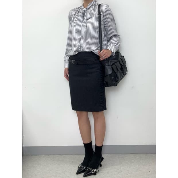 빈티지 데드스탁 스트라이프 셔츠 블라우스