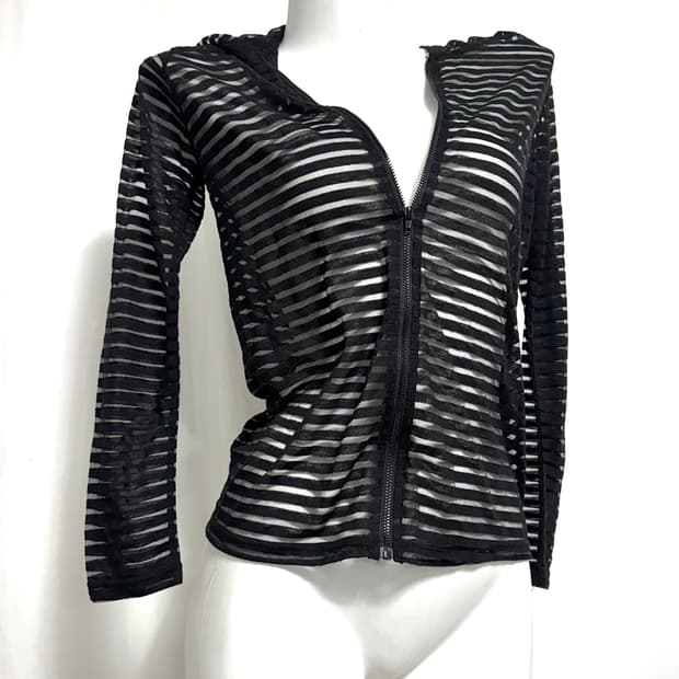 Stripe hoodie zip up