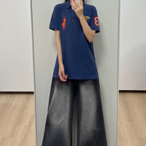 폴로 랄프로렌 빅포니 치프키프 네이비 카라 반팔 티셔츠