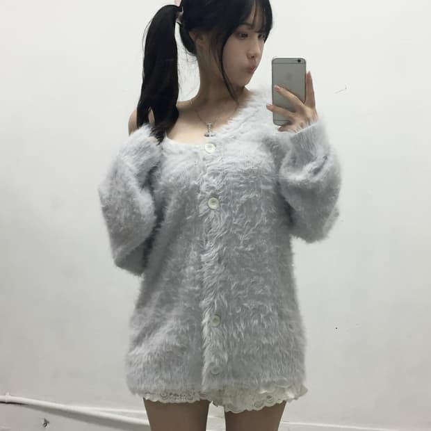 [LOVE TOXIC] 러브톡식 블루베리 맛 앙고라 가디건