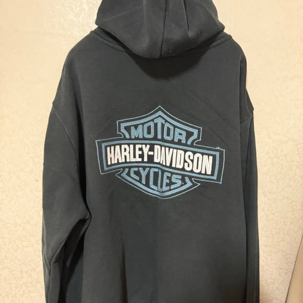 XL) 빈티지 할리데이비슨 후드집업 롱슬리브 반팔