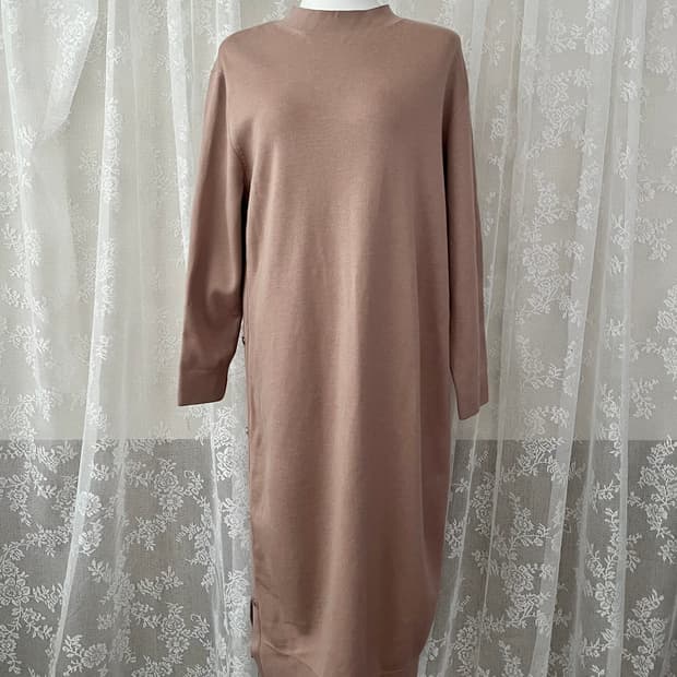 F) 한섬 마인 MINE 롱 니트 원피스 인디핑크