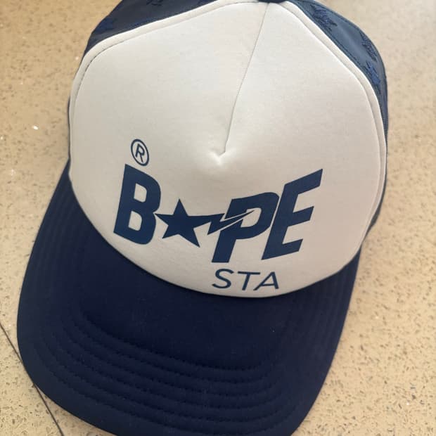 베이프 매쉬캡 스타 네이비 모자