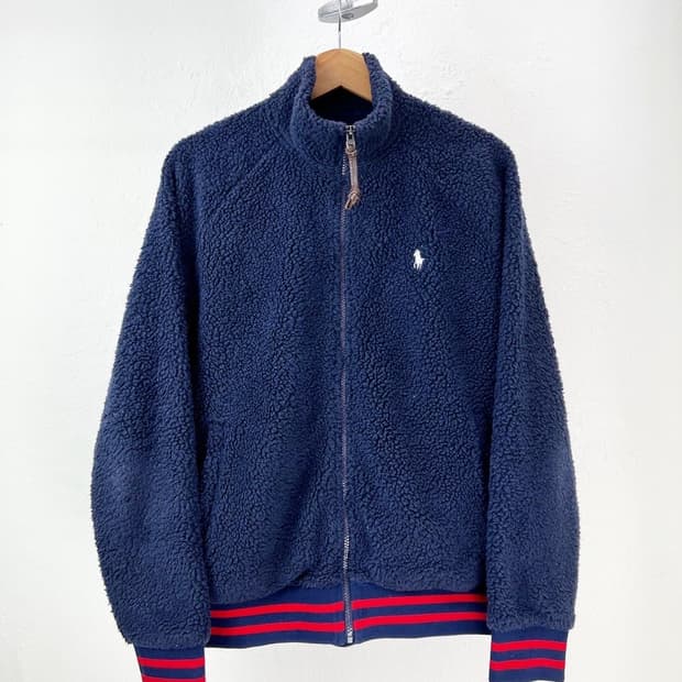 폴로 랄프로렌 네이비 로고 플리스 자켓 