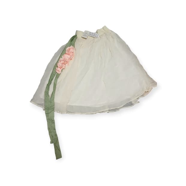 모리걸 엑세스 팜 베이지 플라워 벨트 스커트