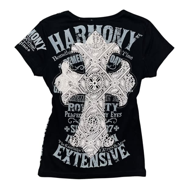 Glitz 글리츠 십자 크로쉐 반팔티 펑크y2k갸루