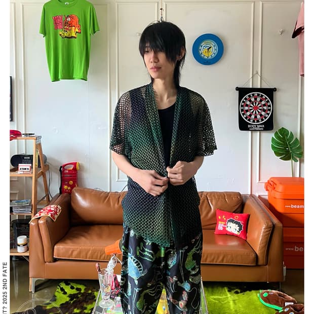 Japanese Vintage Dolman Mesh Cardigan