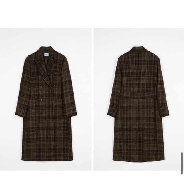 플랫80 체크 코트