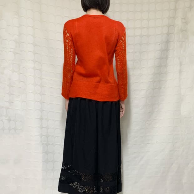 comme des garçons 레드 울 펀칭 니트 상의