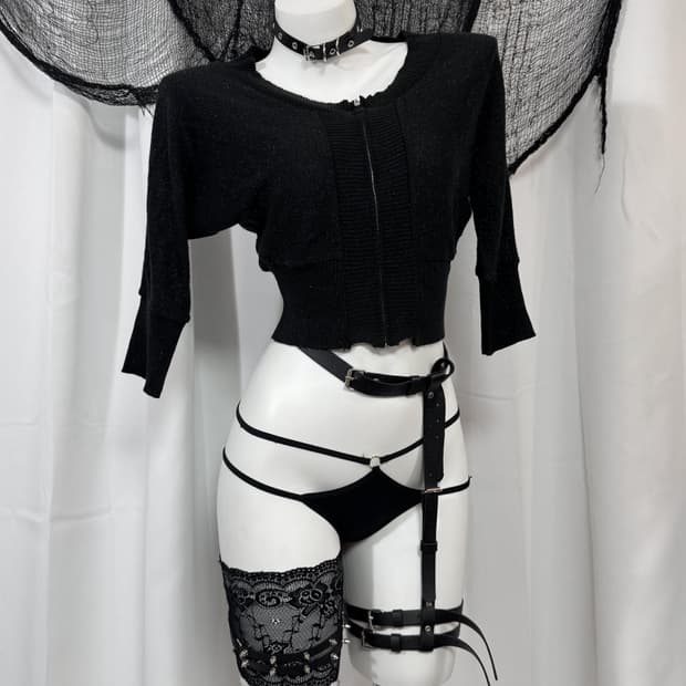 black glitter zip up