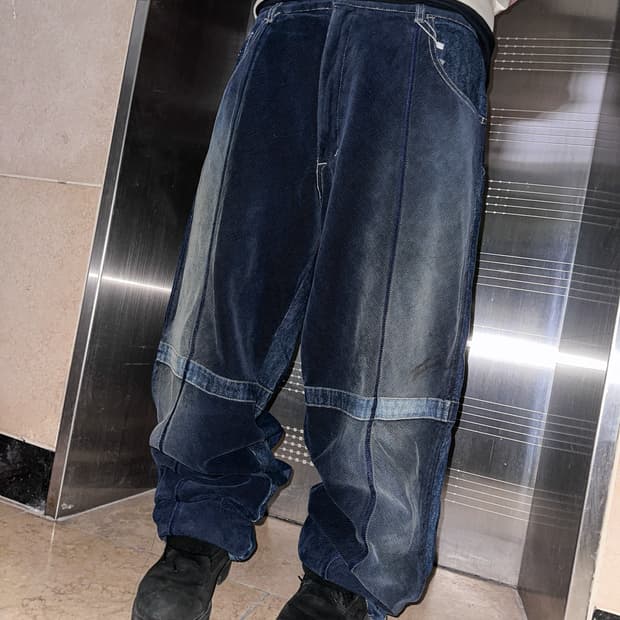 펠레펠레 코듀로이 워시드 와이드 데님 팬츠