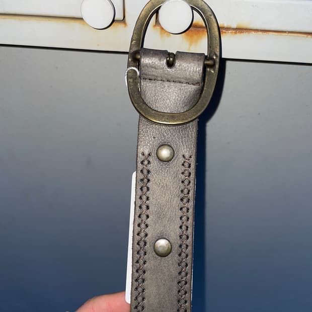 빈티지 히피 카키 웨스턴벨트