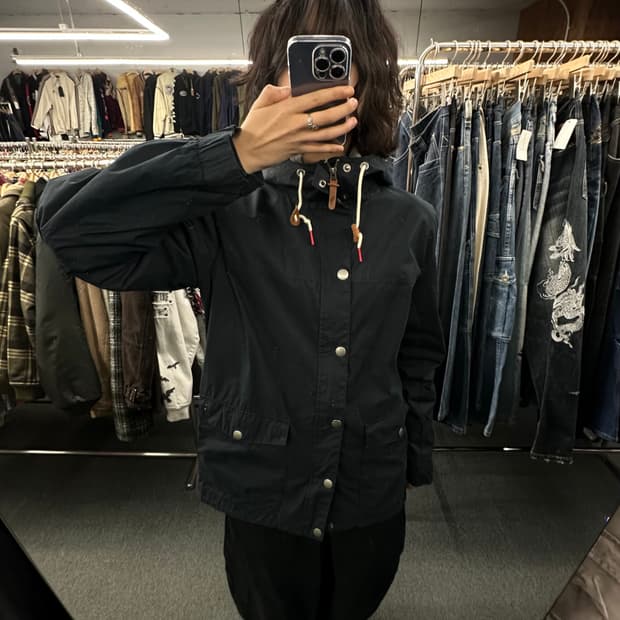 L)나이키 빈티지 드라이벤트 블랙 코튼자켓