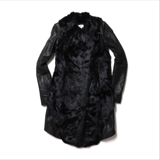 헬무트랭 Helmut Lang Rabbit Fur Leather Coat