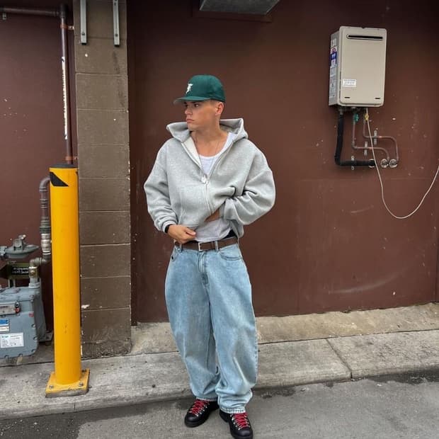 90s 러셀 에슬레틱 블랭크 그레이 후드집업(택표기 xl