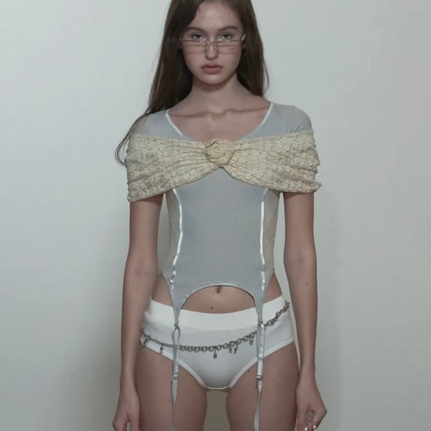 스컬프터 Corset U Neck Tee Raw