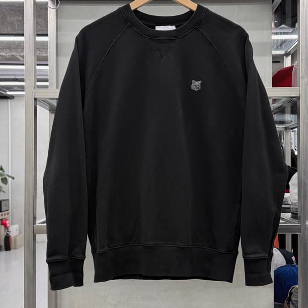 메종키츠네 그레이 폭스헤드 스웻 맨투맨 블랙