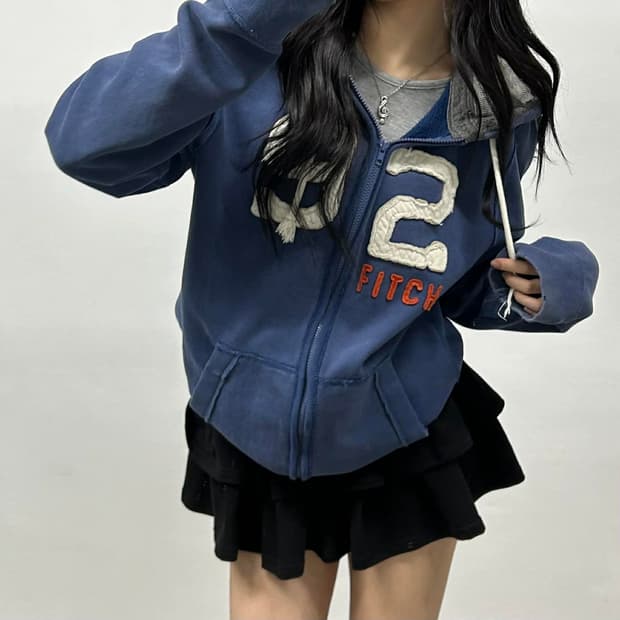 아베크롬비 y2k 올드스쿨 스웻 후드집업 희귀져지(XL)