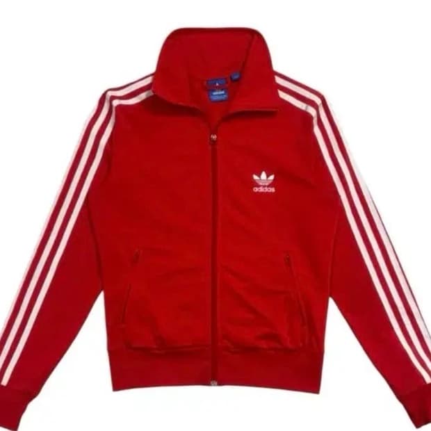 아디다스 파이어버드 트랙탑 백로고 레드 베러 스칼렛 져지 집업