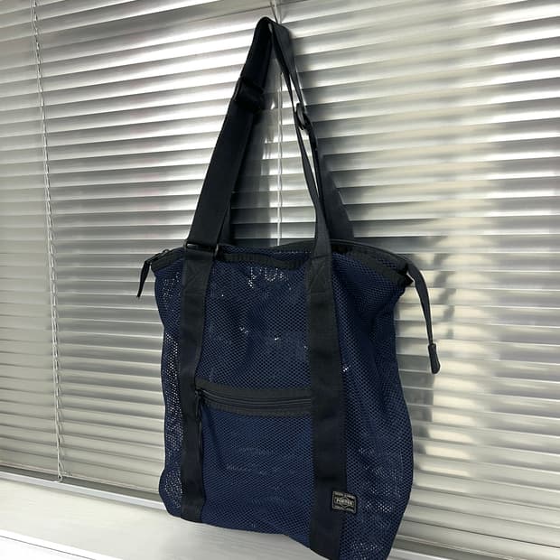 PORTER-MESH SHOULDER TOTE BAG (Navy)