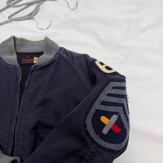 빈티지 퍼플 점퍼 블루종