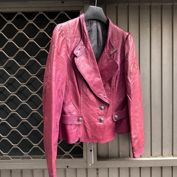 Pinkish Purple Lambs leather jacket