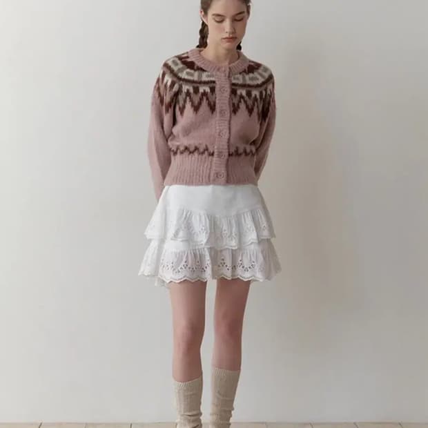리엘 RE_L Cheese mini skirt (white)