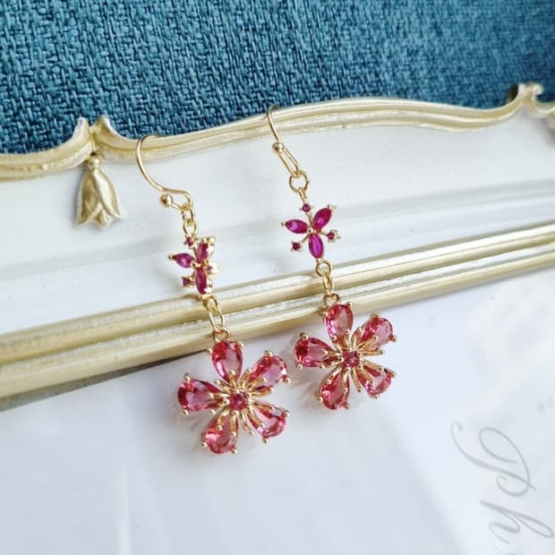 핸드메이드 꽃귀걸이