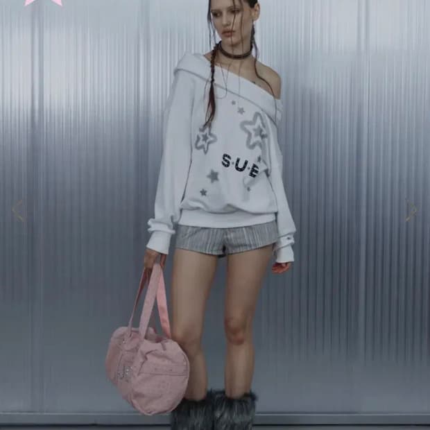 셋업이엑스이 SUE WIDE HOODIE TOP / WHITE