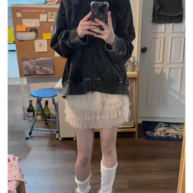 사토미라디오 Tiered banding skirt 샤스커트