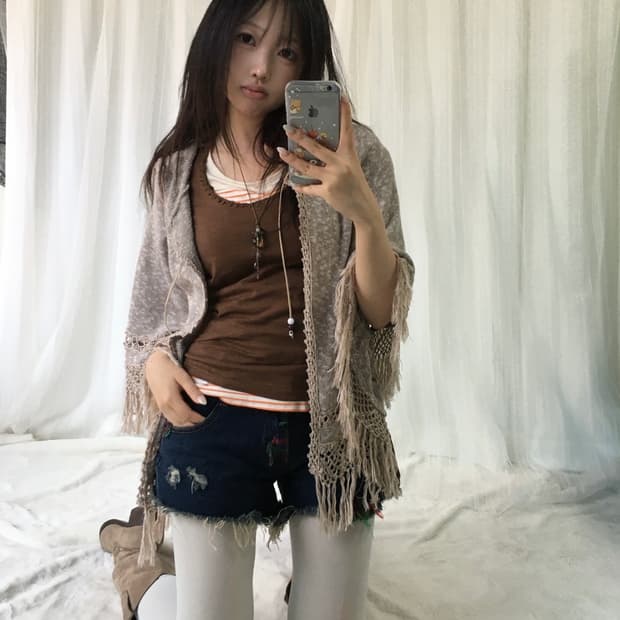 빈티지 여름 케이프 데일리 히피 코디세트