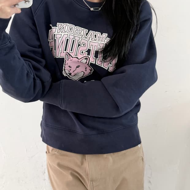 Maison Kitsune 메종키츠네 캠퍼스폭스 어드저스티스 맨투맨