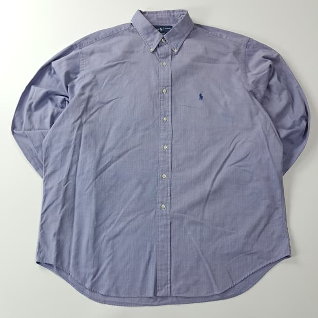 CA226 2XL 폴로 90s 홍콩판 라벤더블루 헤링본 셔츠 남방