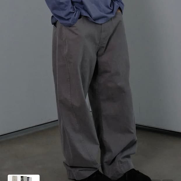 다이브인 WASHED CURVED CHINO PANTS