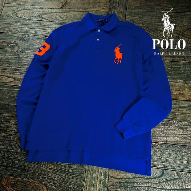 [폴로 랄프로렌] 빅포니 자수 긴팔 카라티 블루 M19257