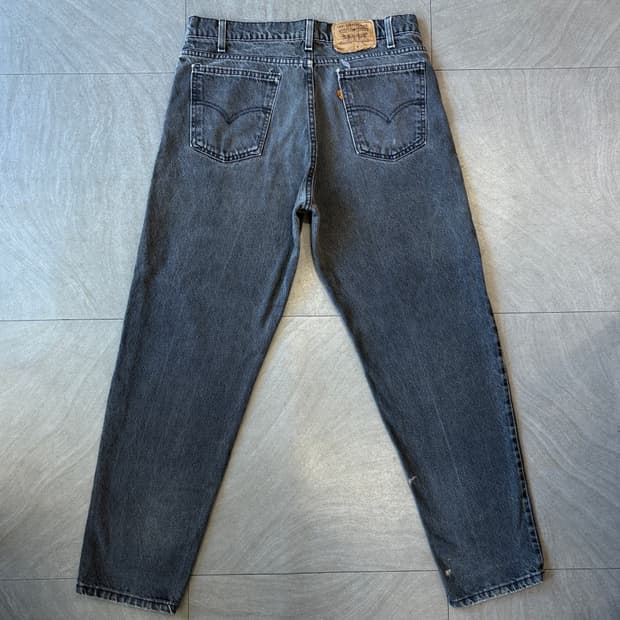 90s 94년 미국 생산 리바이스 550데님 오렌지탭 블랙 팬츠 