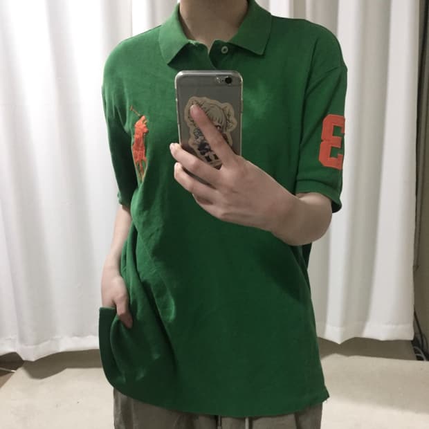 폴로 랄프로렌 그린 오렌지 빅포니 PK 반팔 티