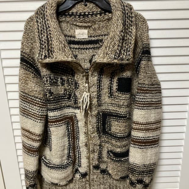 핸드 니트 집업 보헤미안 가디건